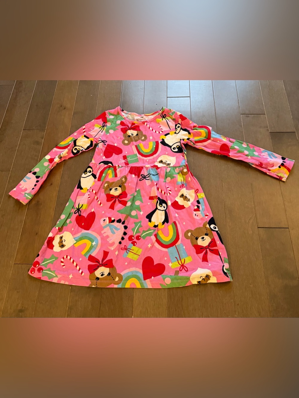 H&M Pink Bear Print Kids dress